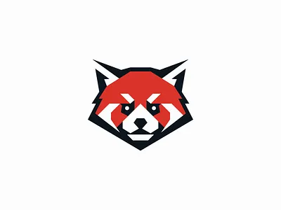 Expressive Red Panda Logo animal branding design expressive face geometric icon identity illustration logo mark nature panda red sports symbol vector wildlife zoo