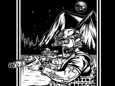 Night Shoot art artwork customdesign design graphic design illustration military tactical tacticalart tshirt tshirtdesign