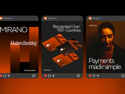 Mirano FinTech - Social Media Post Design banking brand identity branding design figma fintech graphic design illustration insta post logo photoshop poster socialmedia socialmediadesign ui webdesign