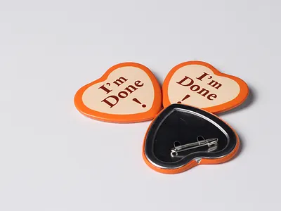 Custom Heart-Shaped Button Badges - StickerDot NZ accessories branding button badge custom badge graphic design illustration merch merch design photography pin badge product design promotional products