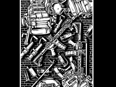 Breacher Equipment art artwork breacher customdesign design equipment graphic design illustration police tactical tacticalart tshirt
