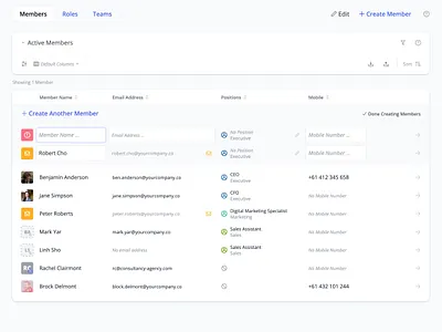 Team Directory app application design directory list view metapulse ui ux