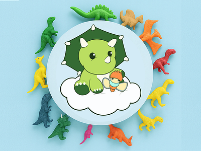 Cute Baby Dino Cartoon| Children Mascot Illustration book illustration cartoon cartoon mascot children colorful cute cute dino cute mascot dino dinosaur illustration mascot soft colors