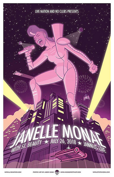 Janelle Monae gigposter gigposter illustration janelle monae