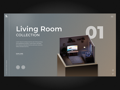 Living room collection 3d animation design figma graphic design ui ux web