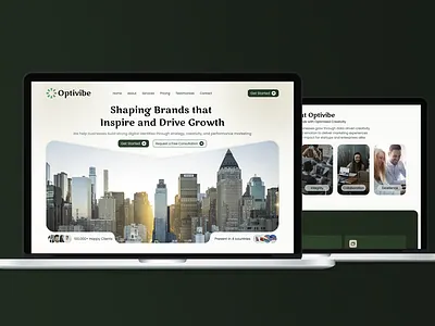 Optivibe Marketing Website app booking branding design logo marketing ui ux