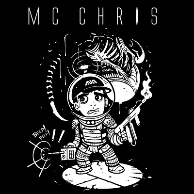 MC Chris t-shirt design alien apparel design illustration