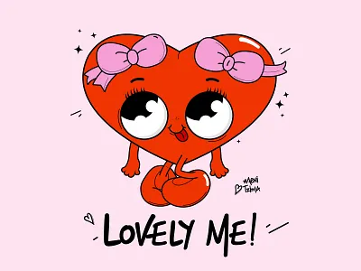 Character design and lettering character design custom lettering cute heart illustration vector