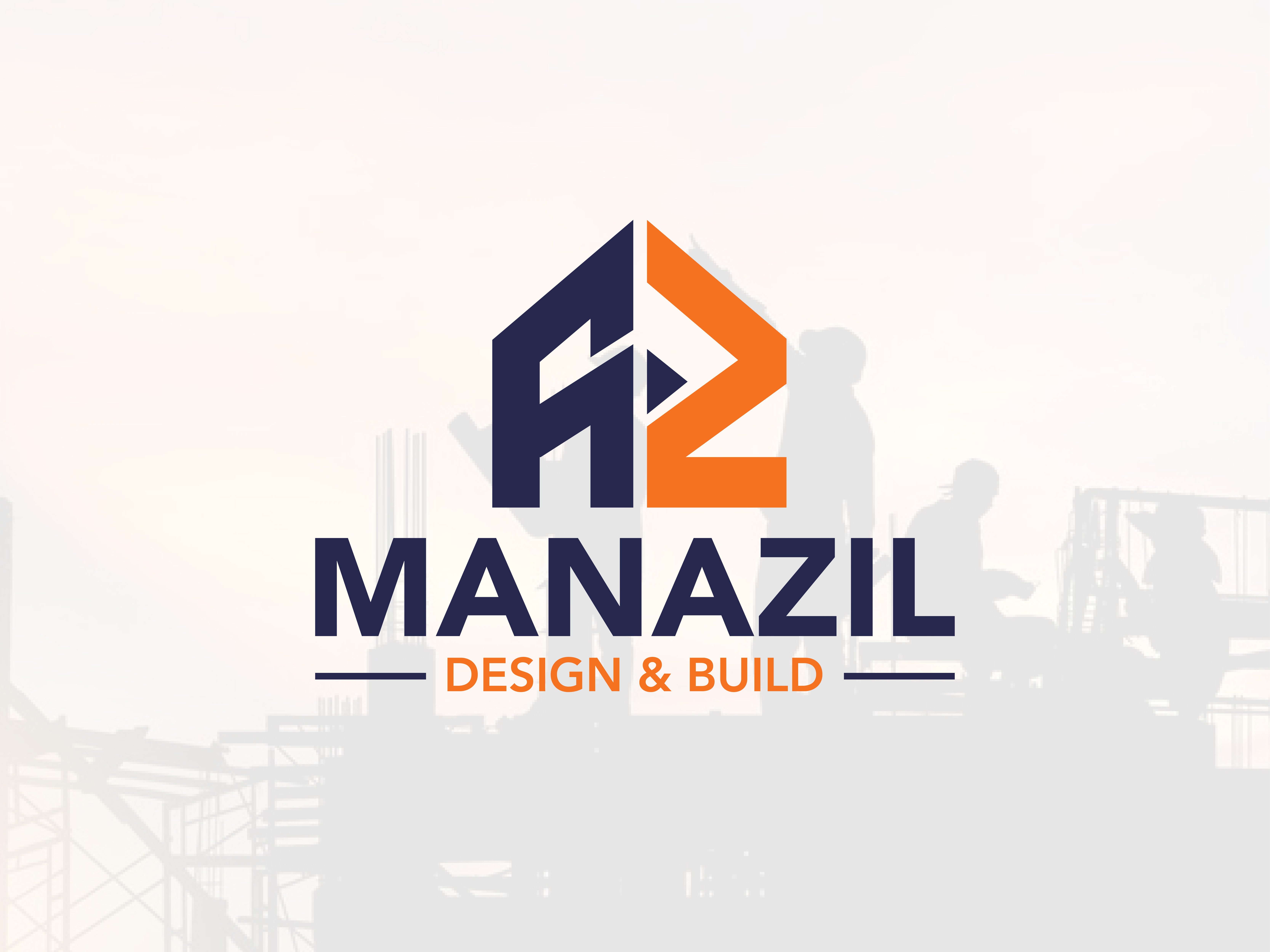 MANAZIL CONSTRUCTION LOGO DESIGN. brandkit buildinglogo constructionbranding constructioncompany constructiondesign contractorlogo creativelogo graphic design logo design minimalistlogo modernlogo