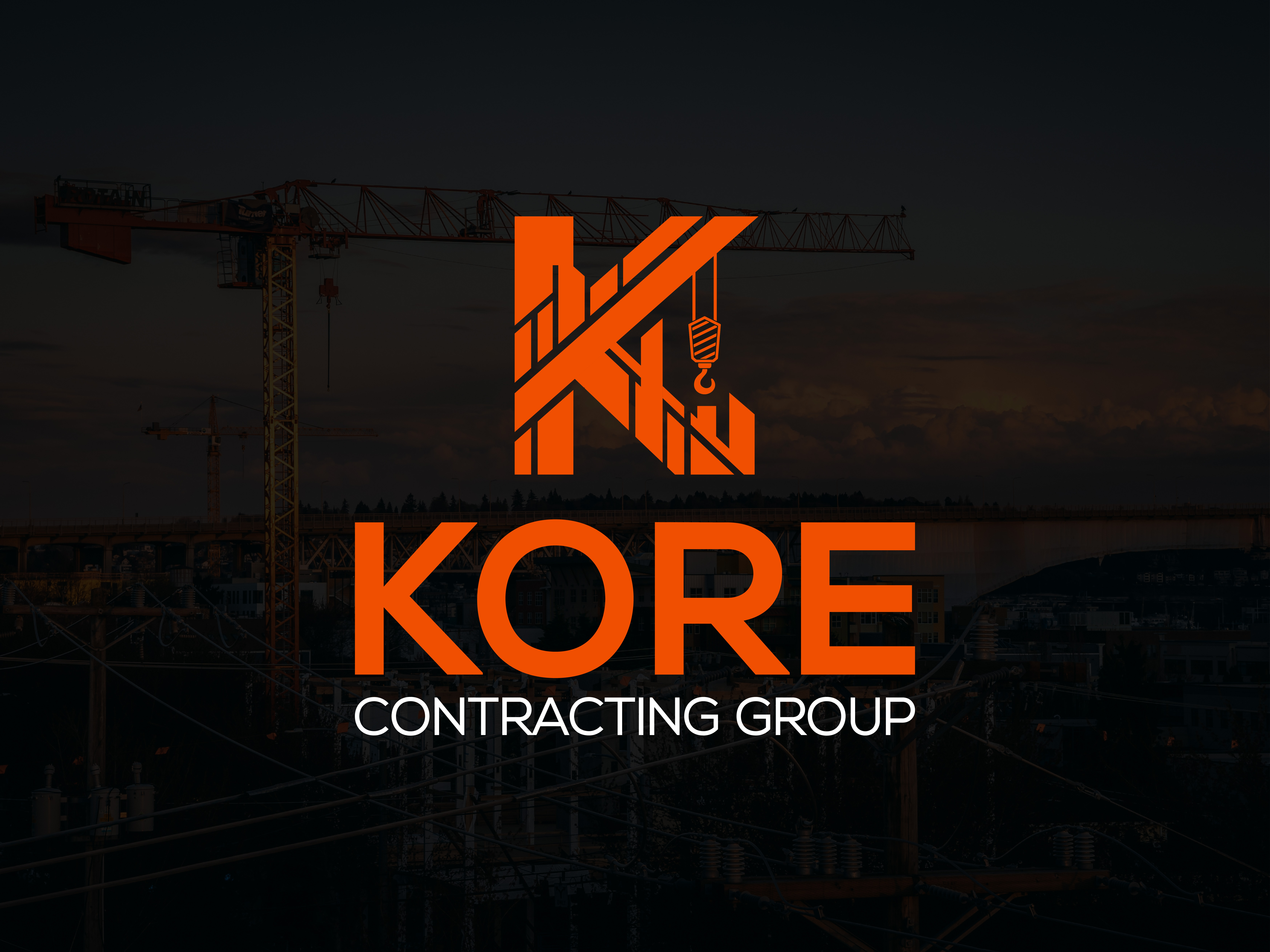 KORE CONTRACTING GROUP LOGO brandkit buildinglogo constructionbranding constructioncompany constructiondesign constructionlogo contractorlogo design geometriclogo graphic design logo design premiumlogo