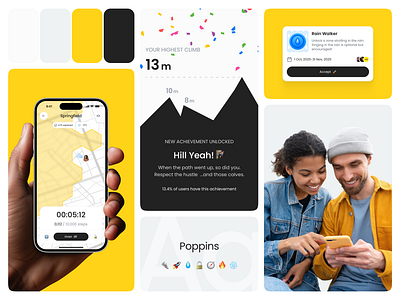 WalkVenture branding design gamified healthwellness illustration logo mobile mobile app tracking ui ux