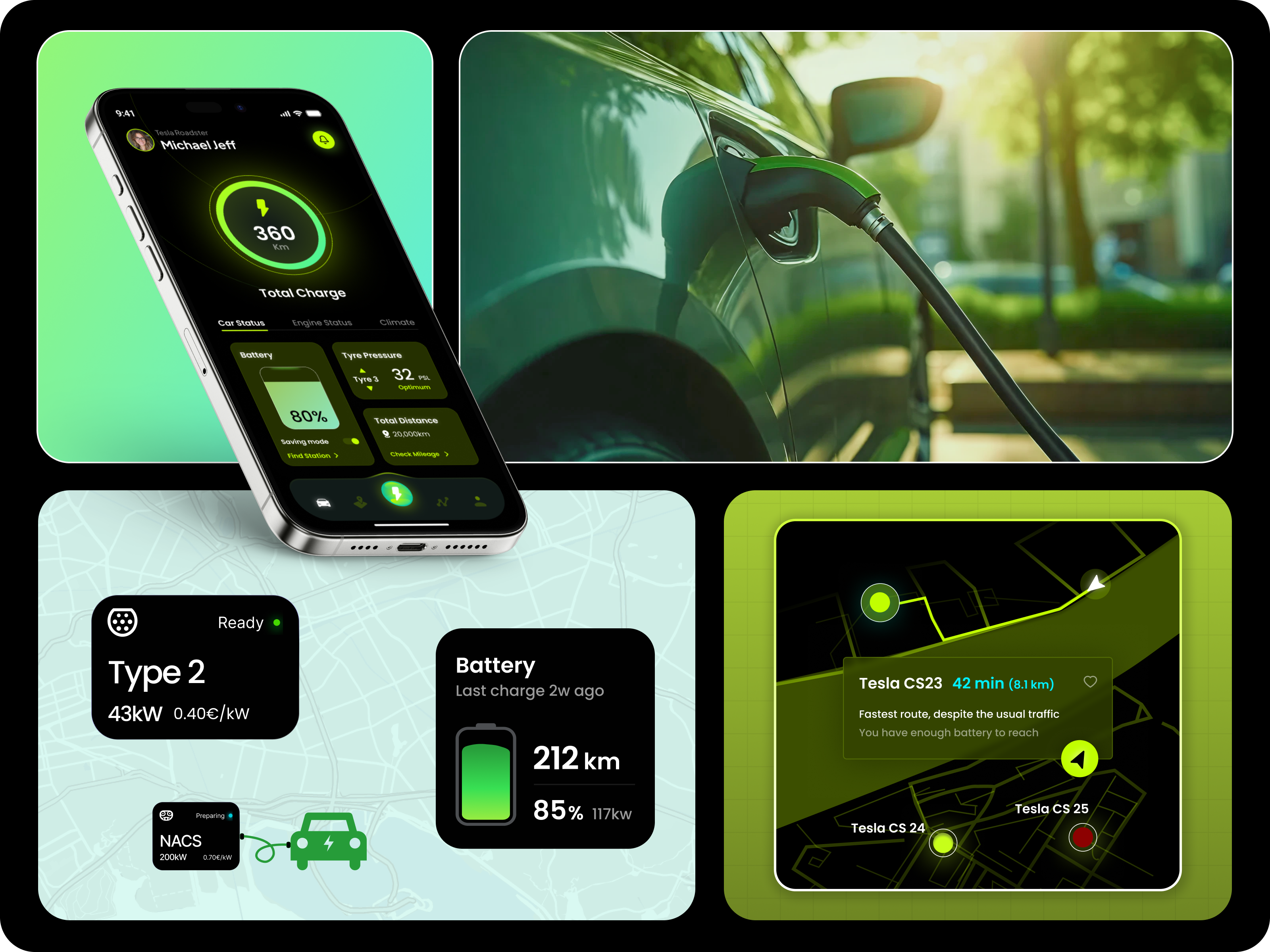 EV Charging App UI - Zee Palm ai app branding design illustration logo mobile app ui uiux design zeepalm