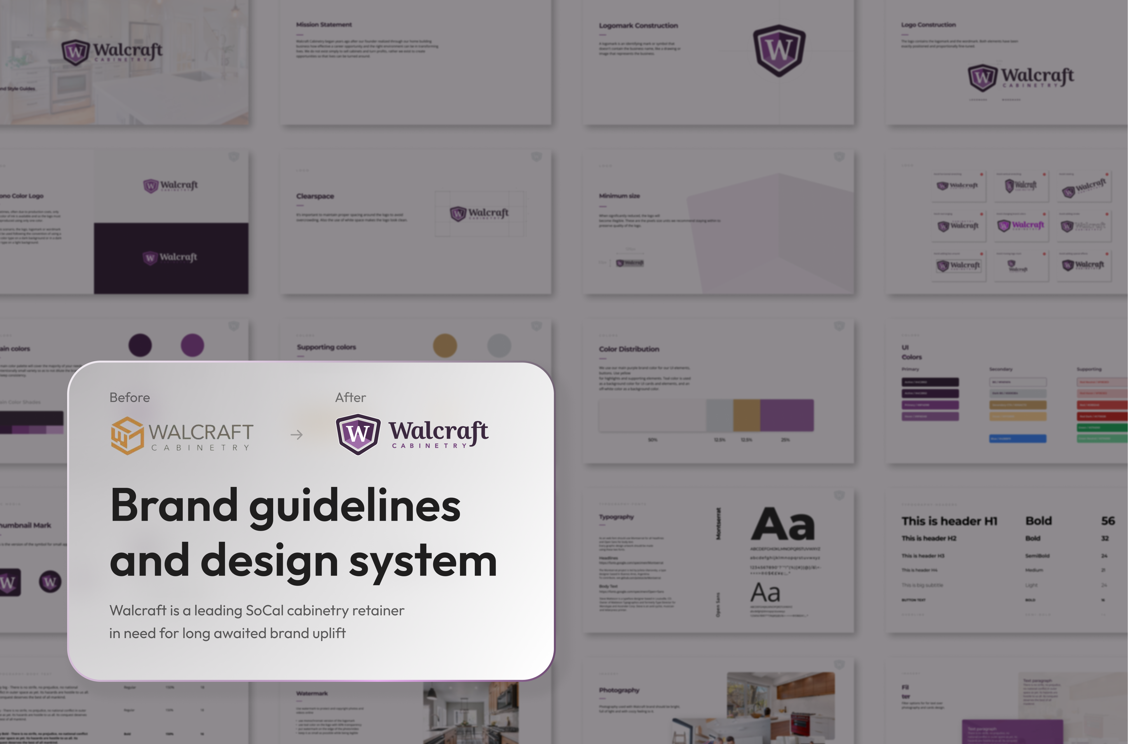 Rebranding of Walcraft Cabinetry brand identity branding design graphic design identity illustration logo logotype