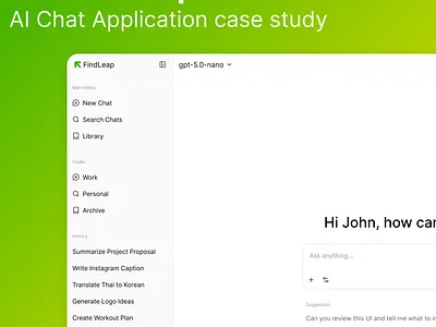 FindLeap AI (Case Study) app case study design ui ux