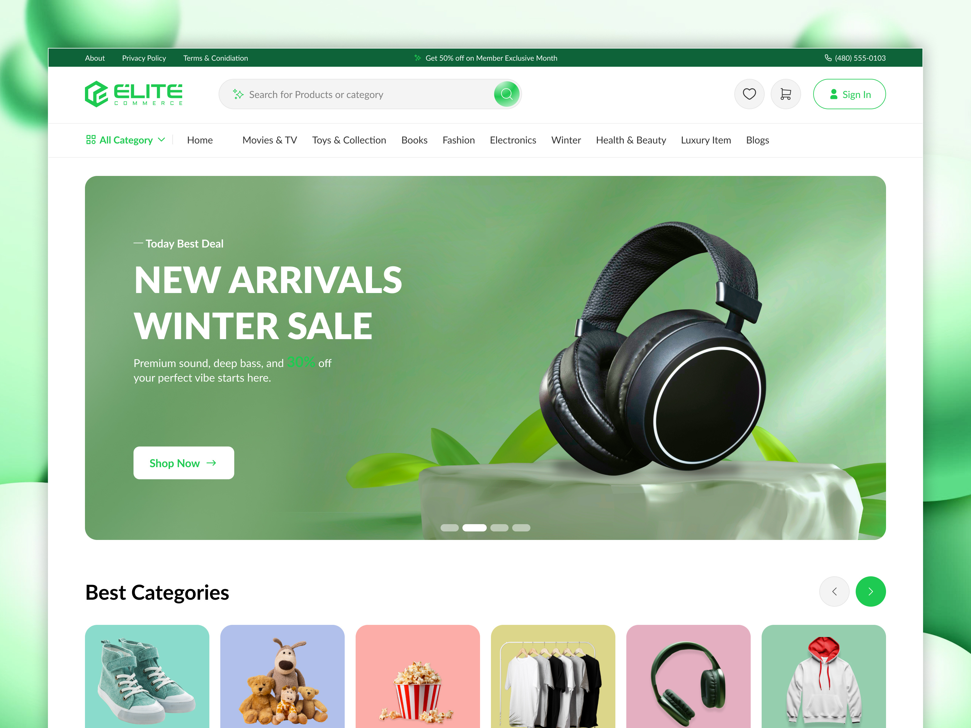 Example of Ecommerce Website Design + Development