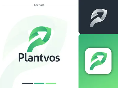 Modern “P” Leaves Logo – Eco, Delivery & Tech Brand Mark abstract logo agro logo ai app logo delivery logo forward arrow logo gradient logo leave logo leaves logo letter p logo logo design modern logo tech logo technology logo