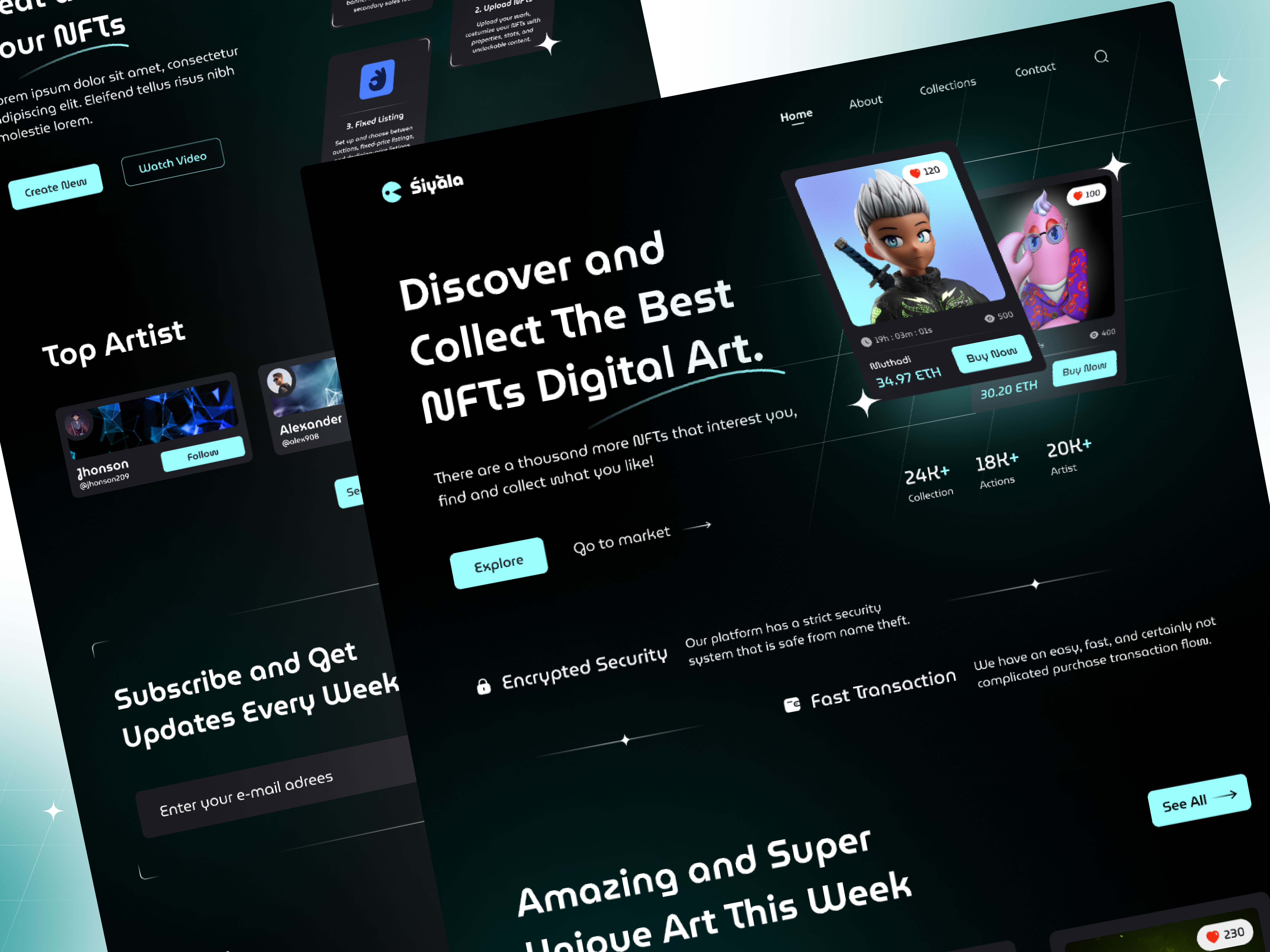 ✨ NFT Landing Page Design app appdesign branding design ecommerce figma figmadesign illustration landingpage logo nft productdesign ui uidesign uiux web3