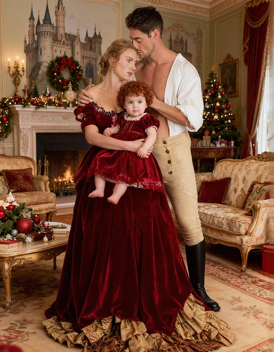 Dukes Family at Yuletide cover art work graphic design historical romance regency yuletide