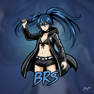 Cute Anime Girl in Blue Hair Character Design anime anime girl anime girl art anime girl mascot art artwork character character design character illustration design digital art graphic design illustration mascot mascot logo mascot logo design