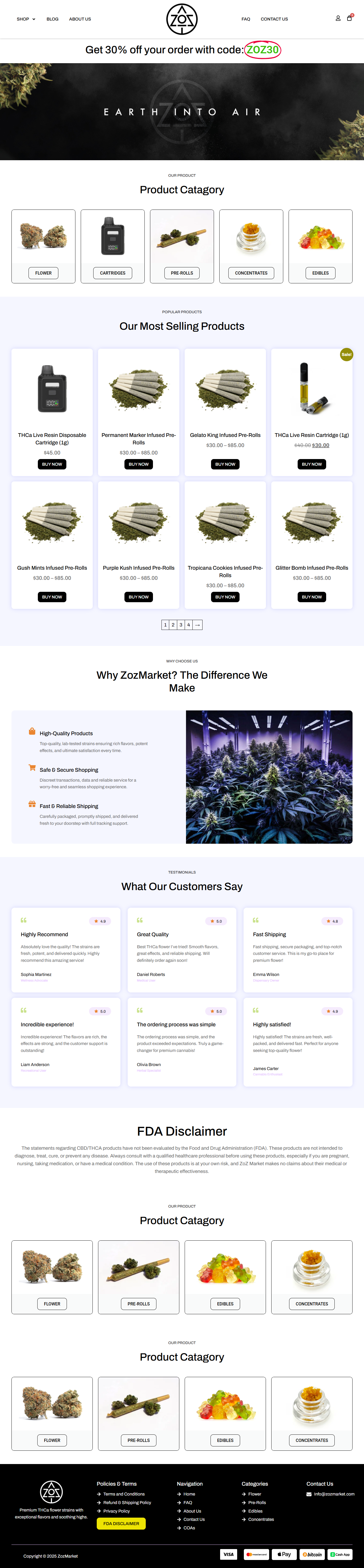 Global-to-Local Online Marketplace UI — ZOZMarket branding cannabis website digitalretail ecommercewebsite herbal shop website landingpage marketplaceui store website webdesign webxpart