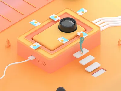 3D Isometric Animation 3d minimalist modeling motion graphics ui