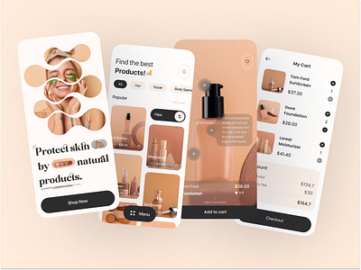 Skincare Products App - Light Mode🌞 app beauty cosmetic design fashion graphic design makeup product shop skincare store ui ux