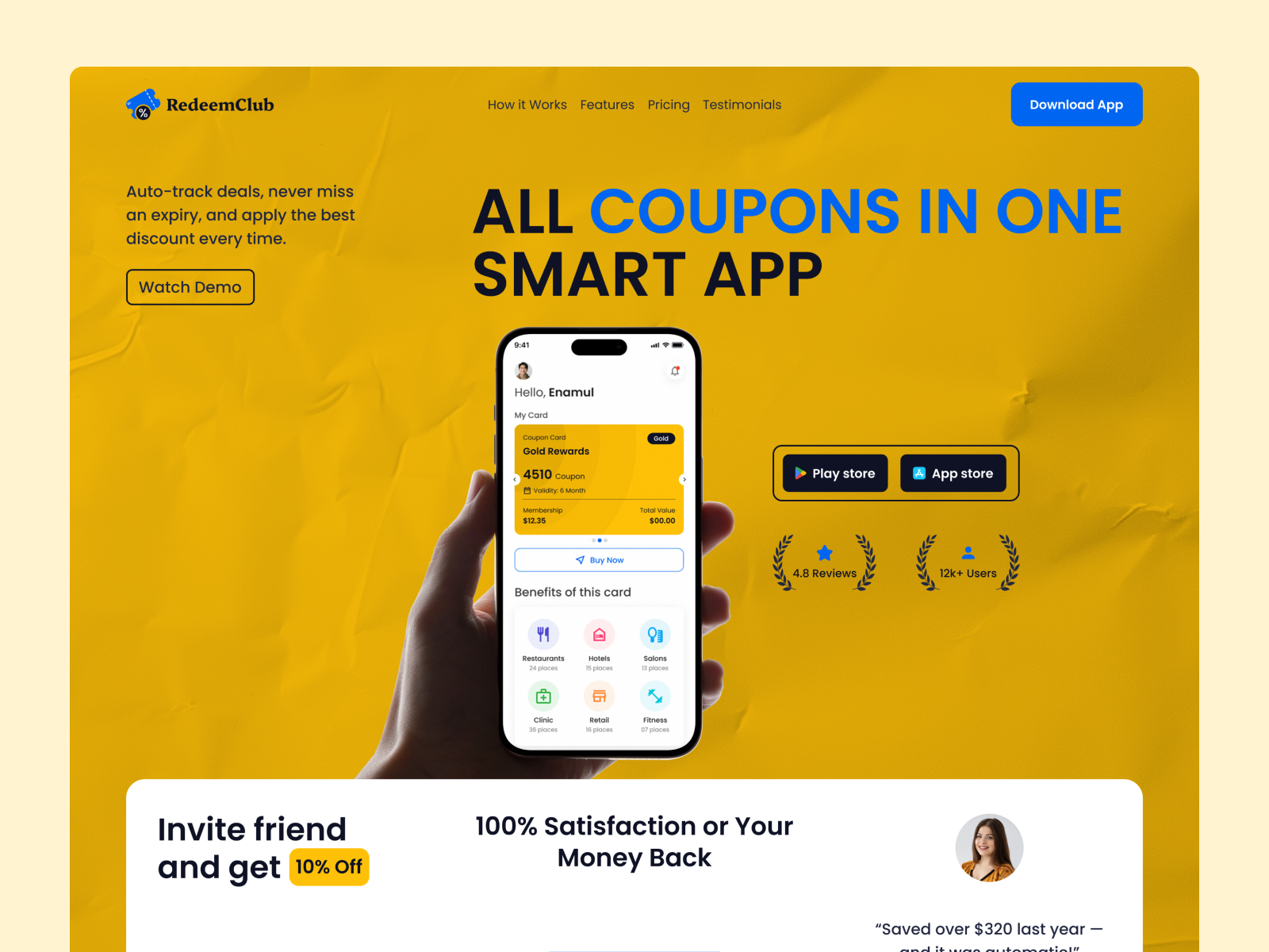 UI Animation for Promo & Loyalty App Landing Page animation coupon coupon app coupon landing page coupon management discount management ideatedlab loyalty app landing page loyalty deals app marketing landing page offers and savings app promo and loyalty app promo app redeem management reedem card animation smart rewards ui animaiton
