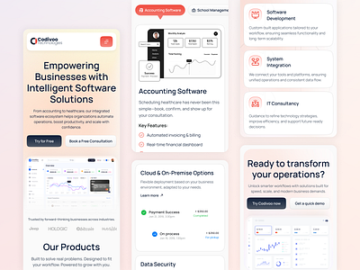 Mobile Responsive SaaS Landing Page UI/UX b2b website figma landing page design mobile responsive product design saas landing page saas ui saas website software design ui design ui ux ux design web design website design