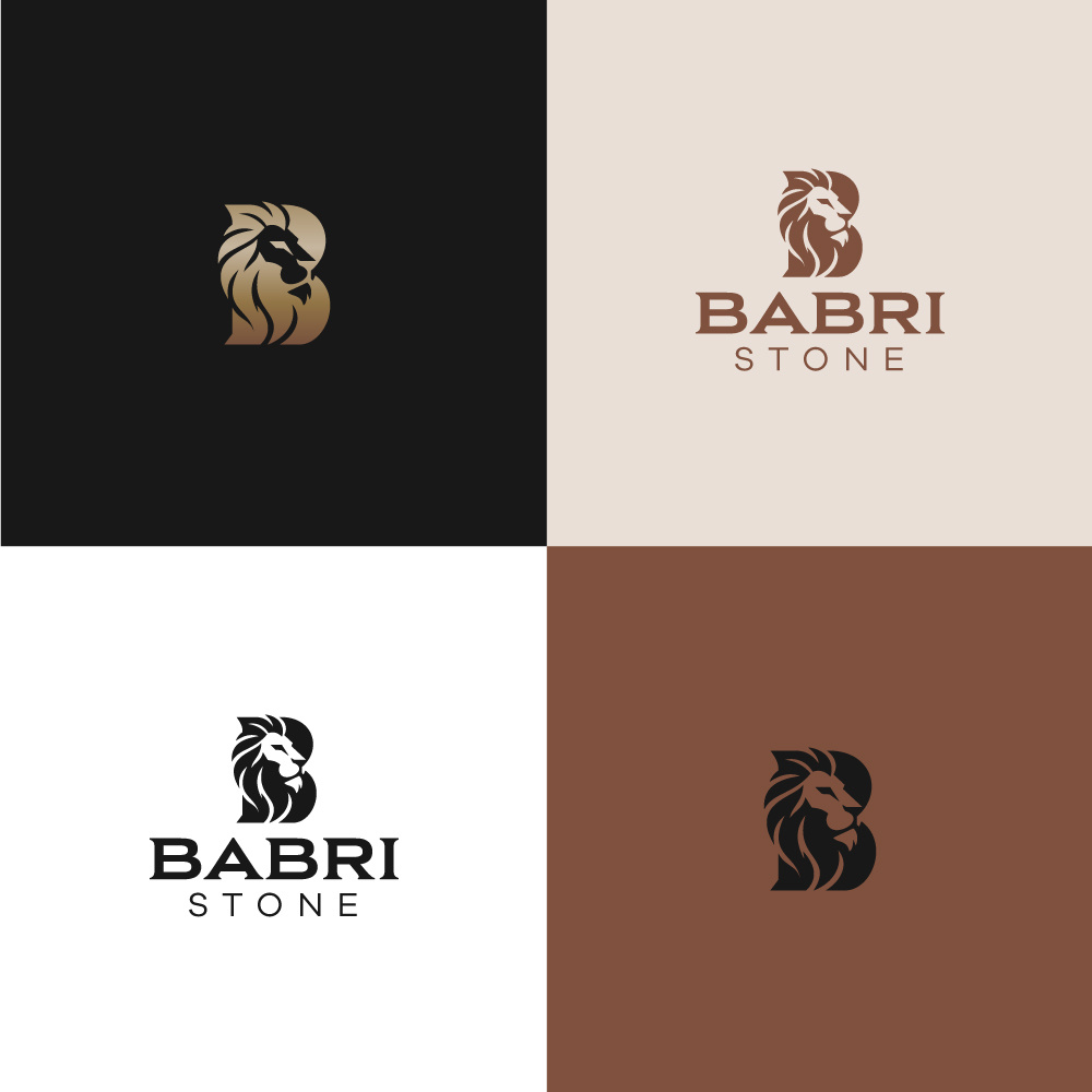 Babri Stone b initial logo b lion logo brand logo lion logo logo design retail logo