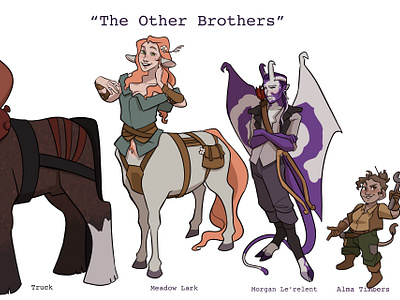 The Other Brothers-Lineup character design characters commission design dnd art dndparty fantasy fantasy art fictional illustration illustrator ttrpg