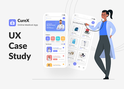 CureX Medical App app design illustration typography ui ux