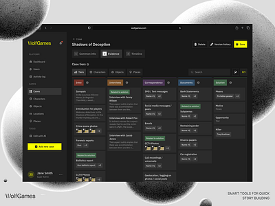 Dashboard Game UI – Wolf Games core app dashboard dashboard design dashboard game dashboard ui game ui map ui modern dashboard design narrative illustration phenoemnon studio product design progressive web app saas dashboard saas website storytelling visual storytelling web app web app interface web design inspiration web ui