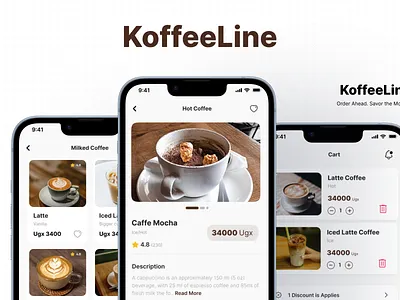 KoffeLine - Smart Coffee Management coffee app figma mobile app ui uiux