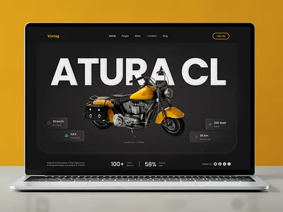 Vintage Bike Landing page - Dark Hero UI automotive bike dark ui design designer landing page motorcycle uidesign uxui vintage web design website