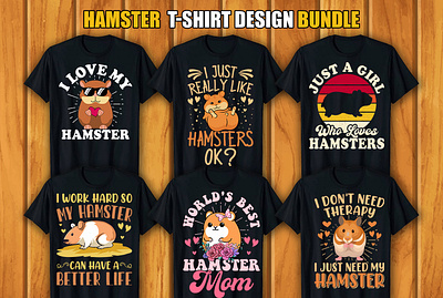 Hamster T-shirt Design Bundle retro vintage