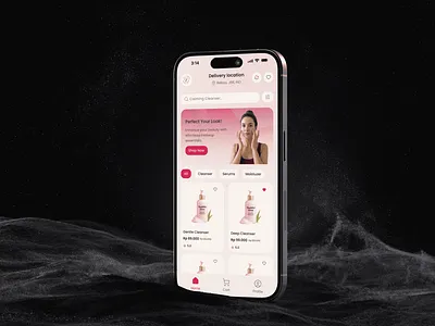 Youthful Glow – Skincare App UI Design aplication app branding design mobile e commerce figma make up mobile mobile design mockup shop skincare ui uiux user interface ux