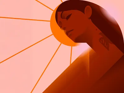 Find your Light character composition design illustration light minimal positivity sun woman