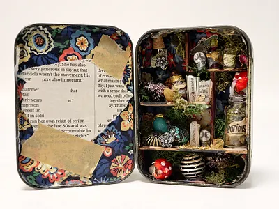 Diorama - Witches Shelf - Matchbox Concept design diorama fantasy junk art minituare model