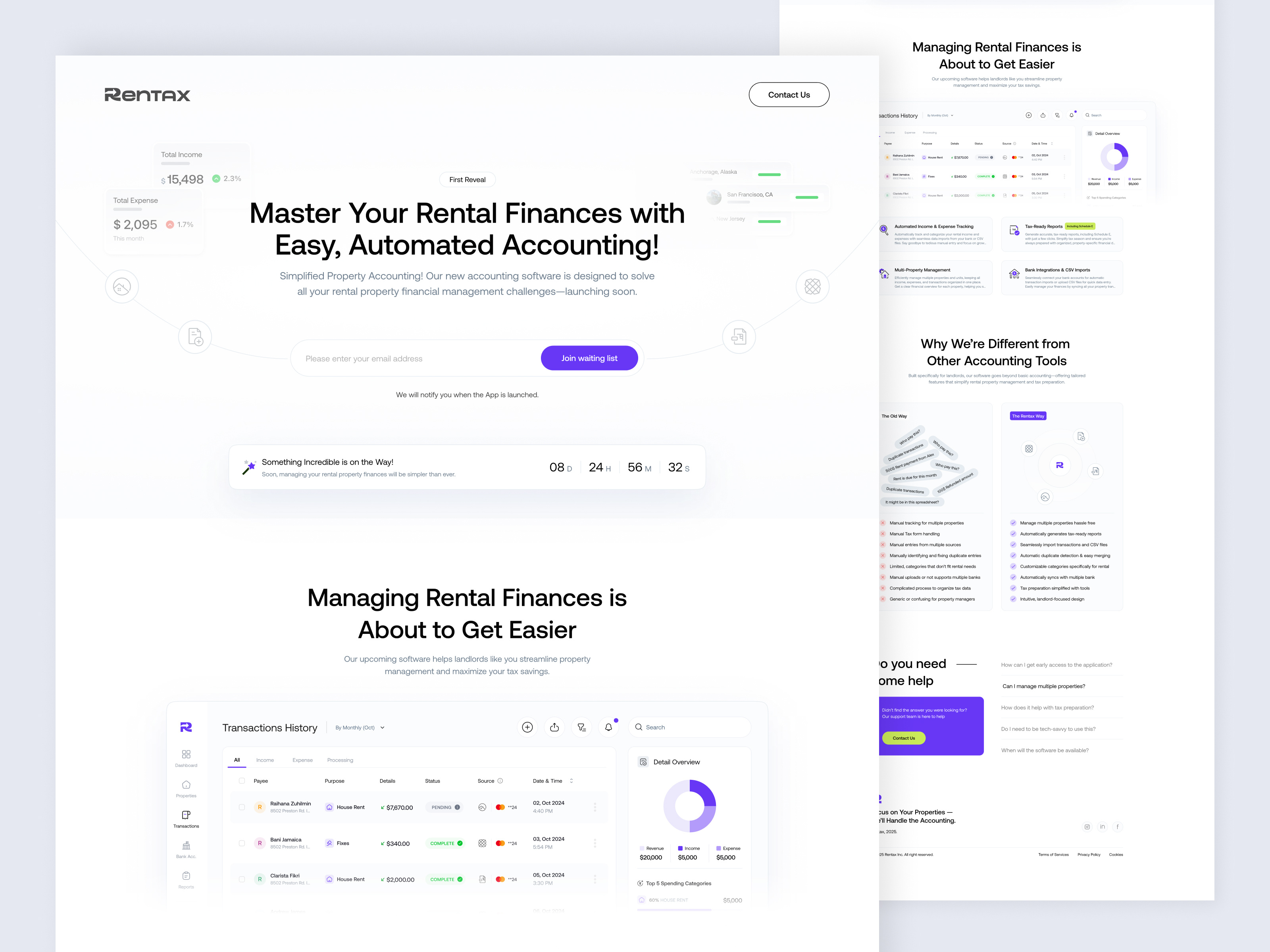 Example of Fintech + AI Website Design for Rental Accounting Platform