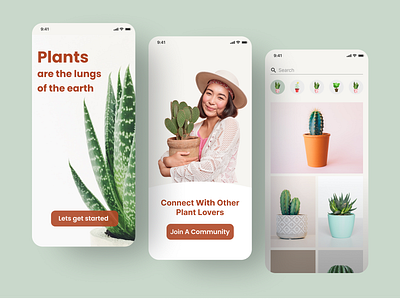 Plants shop mobile app design app app design cactus design green design mobile nature onboardign plants shop app shop web app ui ui insperation uiux user experience user interface web design