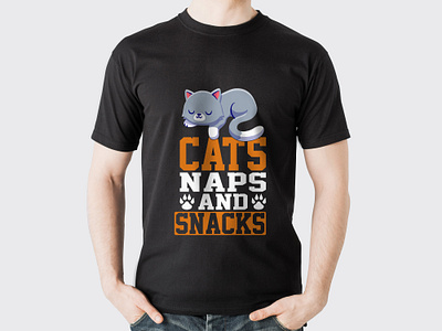 Cats Naps And Snacks T-Shirt design graphic design illustration tshirt typography vector