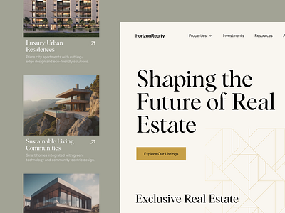 HorizonRealty – Modern Real Estate Landing Page design digital design interface landing page luxury design modern design property property design real estate real estate design sustainable design ui uiux ux web web design