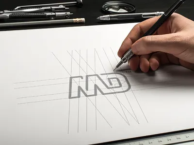 MD Monogram Logo brand brand identity branding d design graphic design icon illustration letter lettering logo m mark monogram symbol visual identity