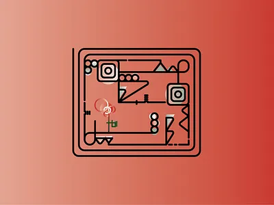 Undefined-2-3 flower gradient illustration line minimal modern art red shape