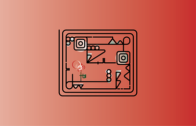 Undefined-2-3 flower gradient illustration line minimal modern art red shape