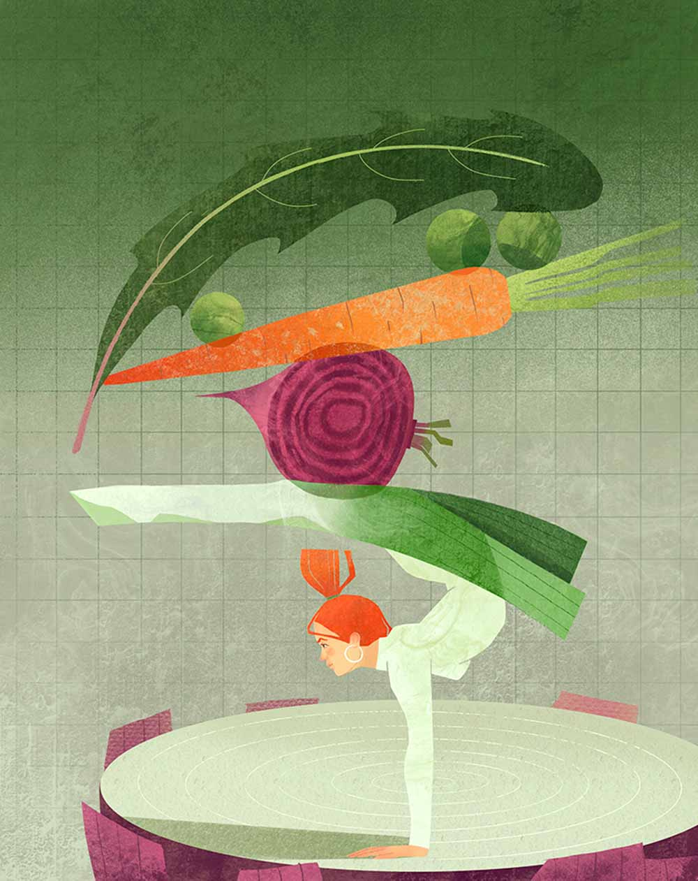 Balancing Act - i2i Art Inc. - © Daria Lada colorful conceptual daria lada editorial graphic i2i art illustration illustrator sports