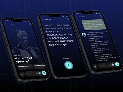 AI Assistant App — Talk, Type, and Get Things Done ai chat chatgpt clean deepseek figma grok messenger modern uidesign ux