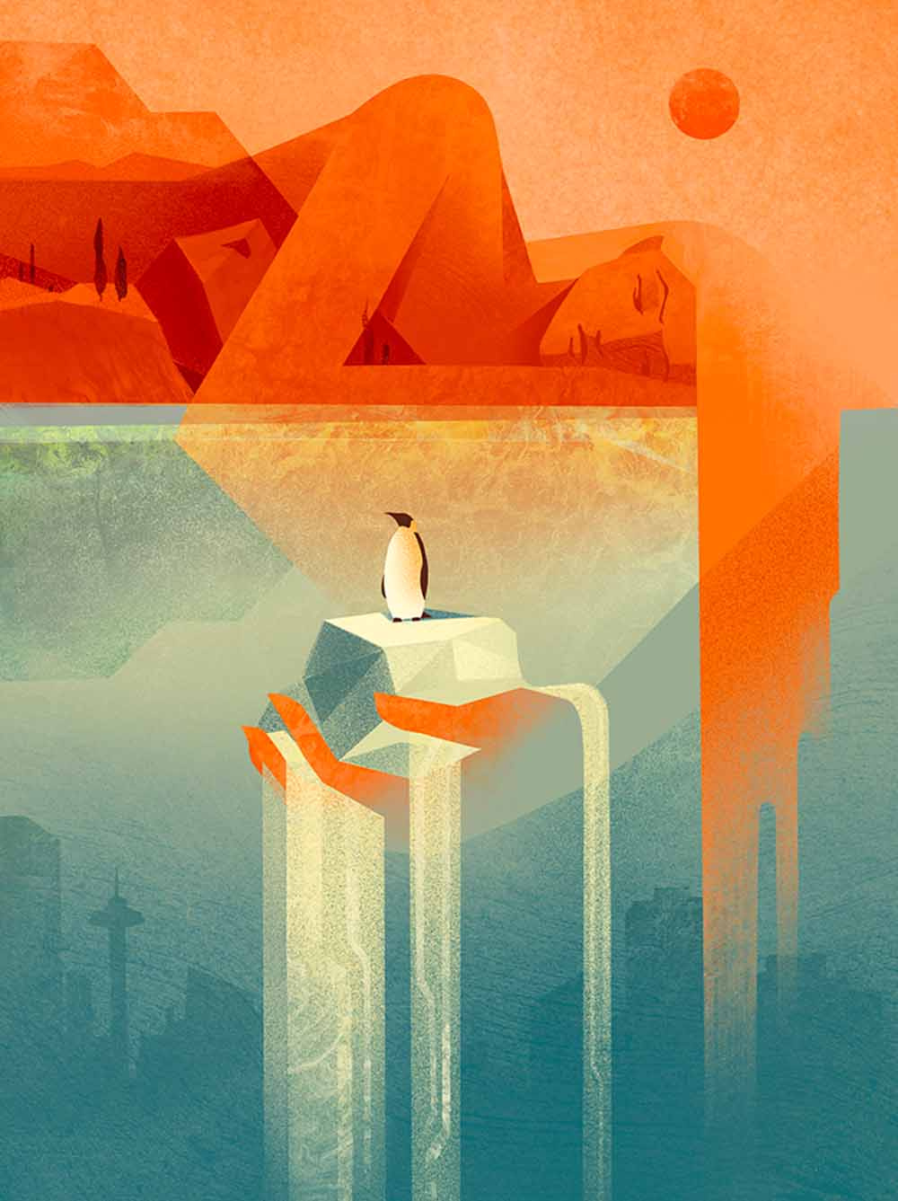 Melting Point - i2i Art Inc. - © Daria Lada climate change colorful conceptual daria lada design eco editorial environment graphic i2i art illustration illustrator