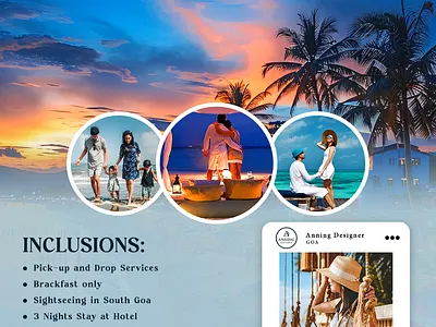 Goa Travel Package – 3N/4D Holiday Offer Design advertising brand identity creative design exploremore flyer design goatourpackage goatrip graphic designer holiday packages photoshop social media post tourism poster travel agency travel poster