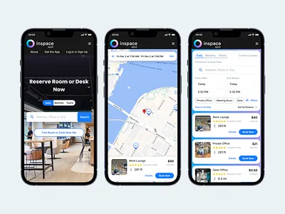 Mobile-First Platform for Hybrid Office Management app design figma ios mobile mobile app design office booking product ui ux workplace booking